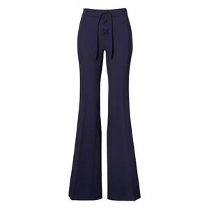 Banana Republic × Olivia Palermo Navy Lace Up Flared Pants Military Stri…